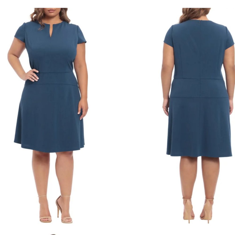 Maggy London Cap Sleeve Fit-to-Flare Dress Size: 20W